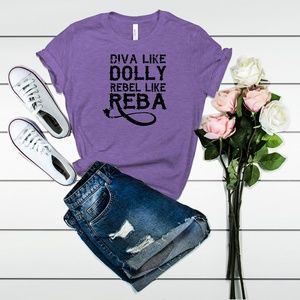 Diva Like Dolly Rebel Like Reba Graphic Tee